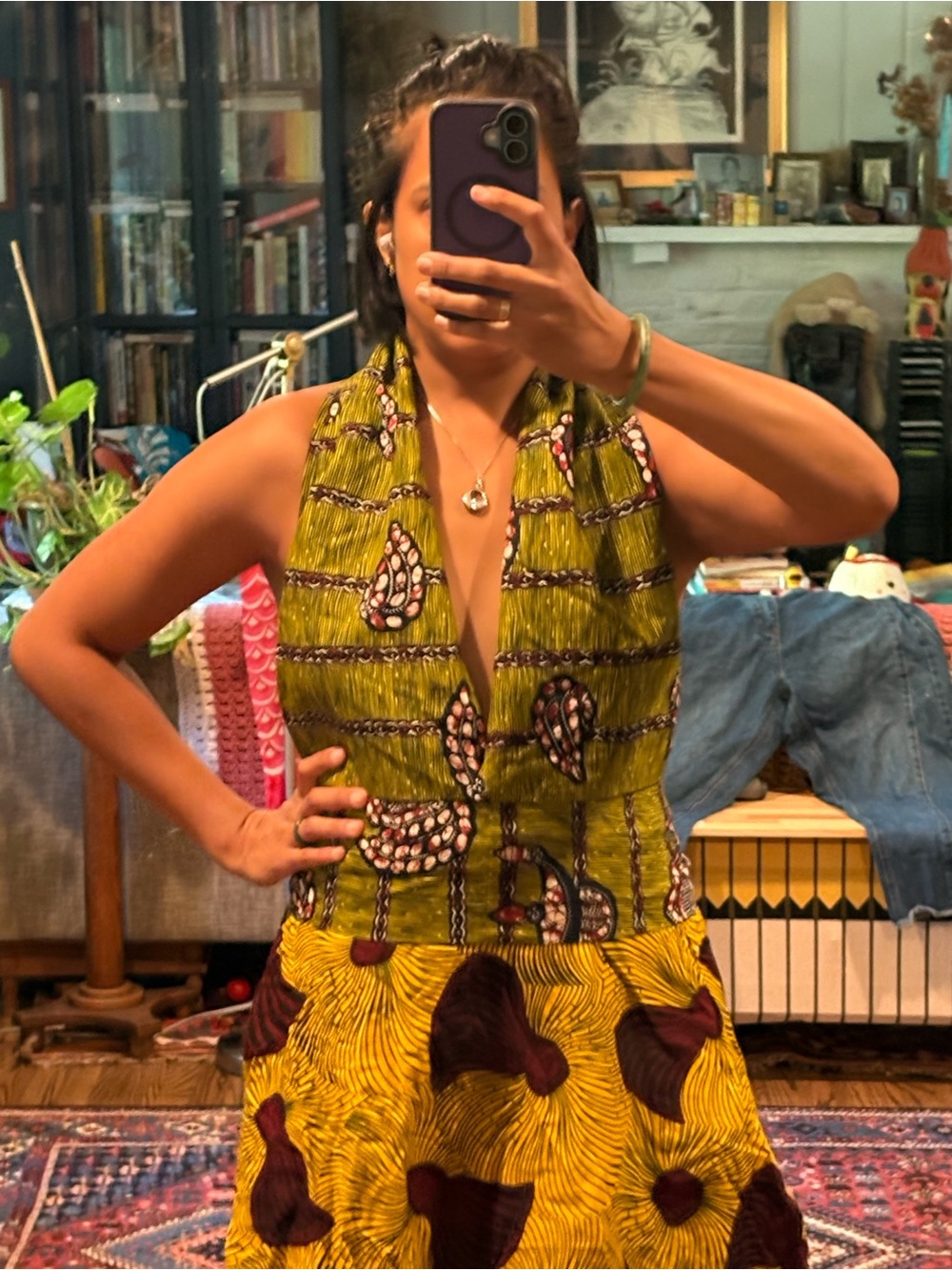 African print handmade halter - SZ medium